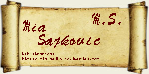 Mia Šajković vizit kartica